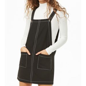 Forever21 Black Pinafore Dress